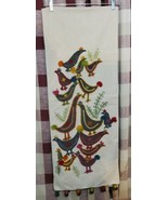 Pier 1 Imports Table Runner Long Pom Pom Birds 14x72&#39;&#39; Natural Beige Pri... - £44.42 GBP