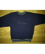  Champion Dark Navy Blue Forest Green White Crewneck Sweater Sweatshirt ... - £16.01 GBP