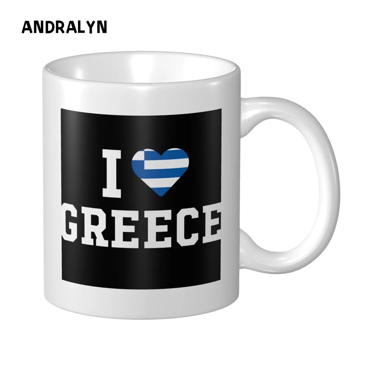 I Love Greece Flag Mug Mug Coffee Mugs Milk Cup Gift Print Picture - £16.31 GBP