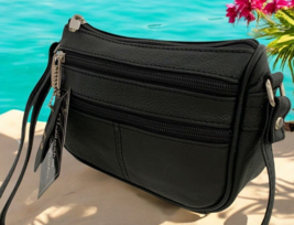 Black Soft Cowhide Leather Small Handbag Crossbody Shoulder Bag  Purse f... - $27.10