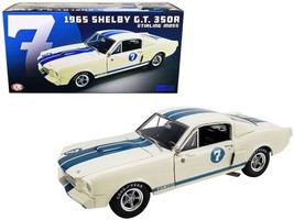 1965 Shelby GT 350R #7 &quot;Stirling Moss&quot; White with Blue Stripes Limited Edition - £114.37 GBP