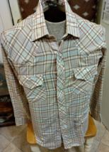 Cowboy Way Costume Collection Prop Brown Plaid Western Shirt Medium With... - $49.46