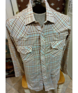 Cowboy Way Costume Collection Prop Brown Plaid Western Shirt Medium With... - £38.89 GBP
