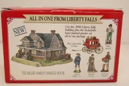 Vintage Liberty Falls 6 p Miller Family&#39;s Shingle House &amp; Pewter Set AH162 AH155 - £7.88 GBP