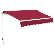 Outsunny 8&#39;x7&#39; Manual Retractable Patio Awning &amp; Sun Shade - Wine Red - $213.99