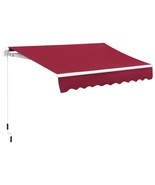 Outsunny 8&#39;x7&#39; Manual Retractable Patio Awning &amp; Sun Shade - Wine Red - €184,98 EUR