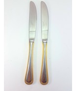 International Silver Royal Bead Gold Dinner Knife Set of 2 Stainless Gol... - $25.60
