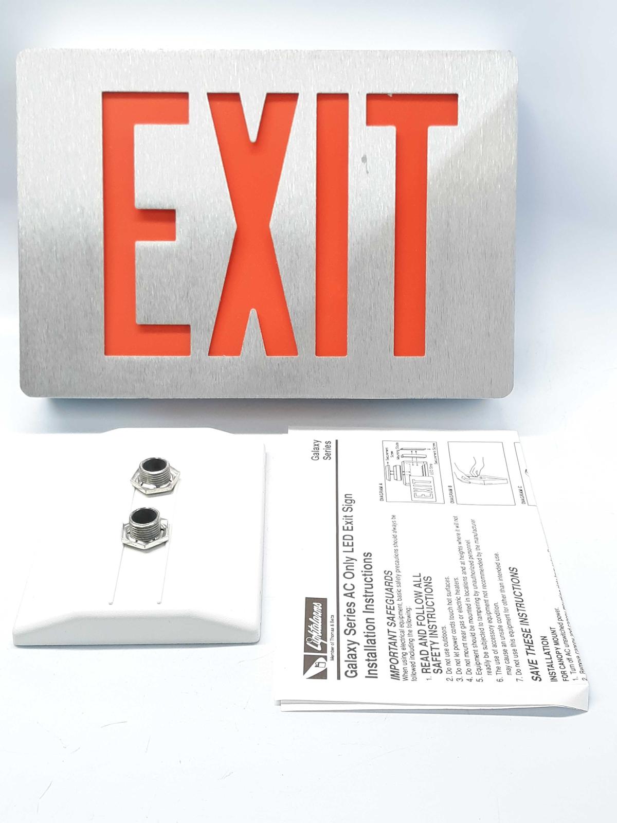 Lightalarms XLDWRA Emergency Exit Sign LED ED, ALUM 6&quot;, 1FC, RED  - $24.99
