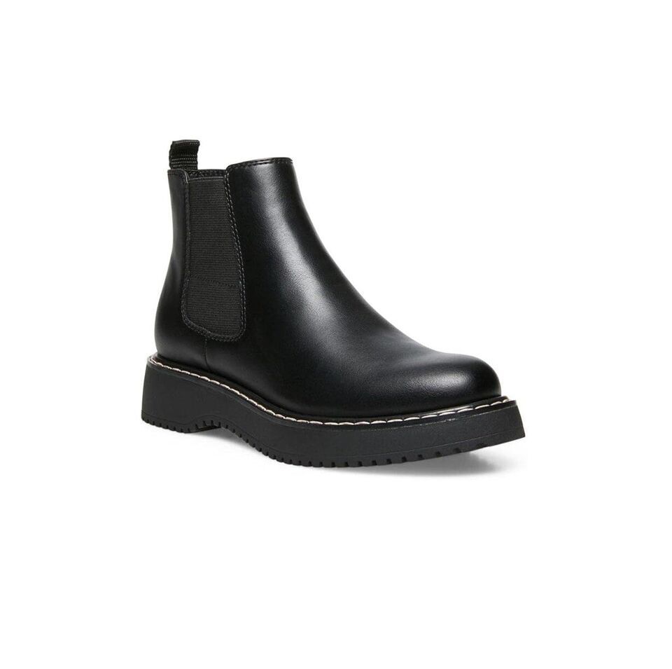 Madden Girl Womens 11 M Black Faux Leather Chelsea Ankle Booties NIB YS3 - $16.46