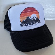 Vintage Rocky Mountain Hat Trucker Hat snapback Black Colorado Vacation Hat - £12.25 GBP
