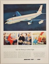 1958 Print Ad Boeing 707 &amp; 720 Jetliners Passengers Eating Their Meals - £13.43 GBP