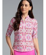 NWT IBKUL Ridley Watermelon Ruched Elbow Sleeve Mock Golf Top S M &amp; XXL - $54.99