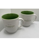 Set 2 Vintage Starbucks Barista Abbey White 16oz Mugs Est. 1971 STARBUCK... - $25.71