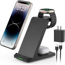 Wireless Charging Station, 3 In 1 Fast Wireless Charger Stand For, Black - $45.99