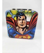 ✔ DC Comics SUPERMAN &quot;MAN OF STEEL&quot; Square TIN Metal LUNCHBOX Crayon Box - €14,74 EUR