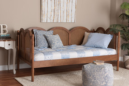 Caroline Scalloped Daybed - Twin Size Wooden Frame with Rattan Panels - $632.00
