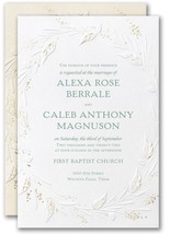 Embossed Vine &amp; Leaves Wedding Invitations Gold Foil Accent Foliage Greenery - £237.57 GBP
