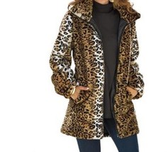Women&#39;s X-mas Faux Fur Coat jacket Outerwear Winter Washable plus fits 3... - $168.29+