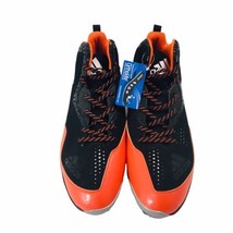 New Adidas Power Alley Baseball Black/Orange Metal Cleats Sz 16 Orioles Colors - $56.95