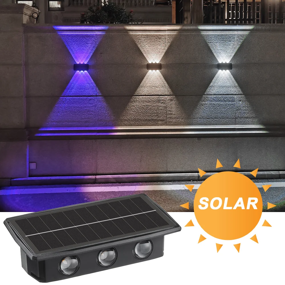 Solar Wall Light IP65 Waterproof High Brightness Up and Down Solar Outdoor Light - £18.87 GBP