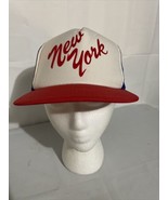 New York Vtg Trucker Baseball Hat Cap. Snapback. Foam Mesh. Red White Blue. - £15.37 GBP