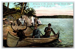 Canoe Hunting Trip On CPR Railroad Canada UNP DB Postcard T6 - £2.76 GBP