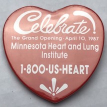 Minnesota Heart and Lung Institute Grand Opening 1987 Vintage Pin Button... - £8.62 GBP