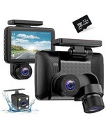 3 Channel Dash Cam Front and Rear Inside 2K Dash Camera for Cars with 32... - £121.83 GBP