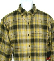 Wolverine Men&#39;s New Rogan Long Sleeve Flannel Button Shirt Mustered Plaid Large - £23.90 GBP