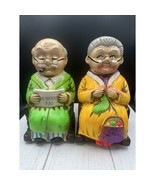 Vintage Old Couple Coin Bank Figurine Retirement Fund Made In Japan GLOWS! - $24.74
