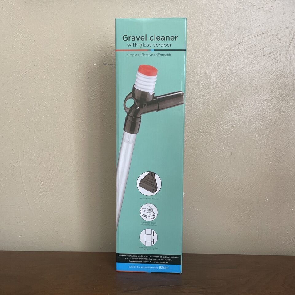 AQUARIUM FISH TANK GRAVEL CLEANER W/ GLASS SCRAPER - $7.69