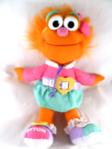 Sesame Street Dress Me Up Zoe Tyco PLush Doll 15&quot; zip button buckle Tie Rip - £8.71 GBP