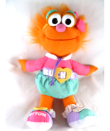 Sesame Street Dress Me Up Zoe Tyco PLush Doll 15&quot; zip button buckle Tie Rip - $11.08