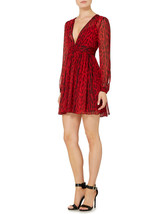 MICHAEL Michael Kors New Womens Red/Black Printed Ruched V-neck Dress   10 - £109.60 GBP
