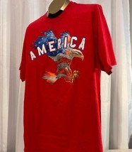 Red American Multi Colored Eagle Tee Shirt Size  2X - £7.81 GBP