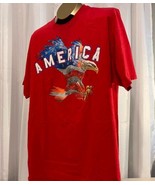 Red American Multi Colored Eagle Tee Shirt Size  2X - $9.89