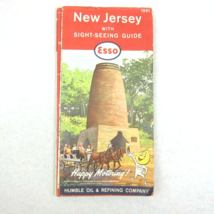 1961 Esso Humble Oil Road Map New Jersey with Sight Seeing Guide - £7.82 GBP
