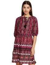 Donna Mini a-Line Quarter-Sleeve Cravatta Chiusura Fucsia Abito per Cock... - £31.16 GBP