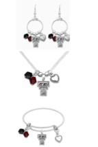 Texas Tech Red Raiders Haute Wire 3 Piece Necklace, Bracelet and Earrings Set - £32.65 GBP