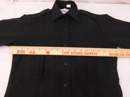 Flying Cross Long Sleeve Black Uniform Polyester Button Front 32 Reg Dre... - $13.68