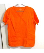 Authentic Cherokee Workwear Core Stretch Orange Scrub Top Mock Wrap XL S... - $224.18 MXN