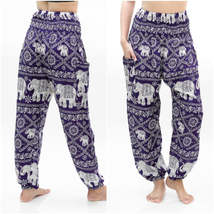Purple ELEPHANT Pants Women Boho Pants Hippie Pants Yoga - £13.58 GBP