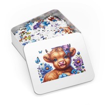 Jigsaw Puzzle in Tin, Highland Cow, Personalised/Non-Personalised, awd-439 (30,  - £28.22 GBP+