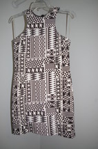 Charlotte Russe Sleeveless Black White Geometric Pattern Racerback Dress Size L - £18.38 GBP