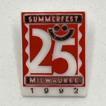 Milwaukee Wisconsin 1992 Summerfest City State Tourism Plastic Lapel Hat Pin - £4.71 GBP