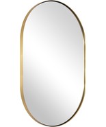 Andy Star Brushed Gold Mirror, 20X33’’ Gold Oval Mirror, Brass Oval Mirror, - $186.95