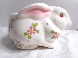 Avon Weiss Ceramic Bunny Rabbit Decorative Planter Hand Painted Made in Brazil - £14.06 GBP