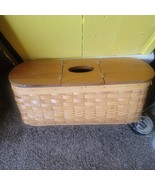 Wood Weaved Yarn Basket VG 17x7x7 - $33.67 CAD