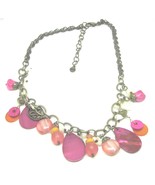 CHARMING MULTI BEAD CHARM CHAIN RUBY RD NECKLACE IN RED &amp; PINK SUMMER - £10.29 GBP