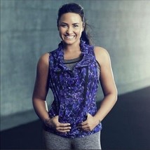 Fabletics X Demi Lovato Damara Purple Half Zip Mesh Vest Size Small - £11.73 GBP